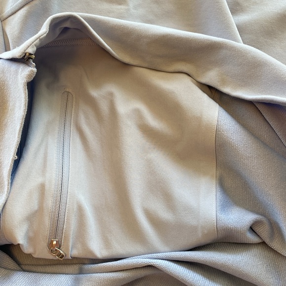Lululemon Men City Sweat Crew Sweatshirt Sz L Linen Blue Side ZIP Hidden Pocket - Picture 7 of 13